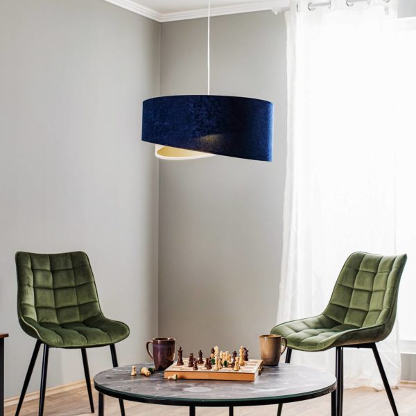 Maco Design Suspension Vivien tricolore bleu/beige/or Maco Design