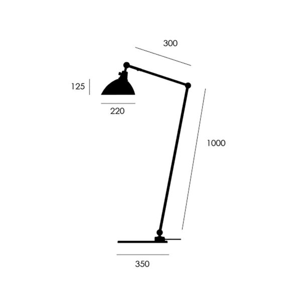 midgard modular TYP 556 lampadaire noir 120 cm midgard