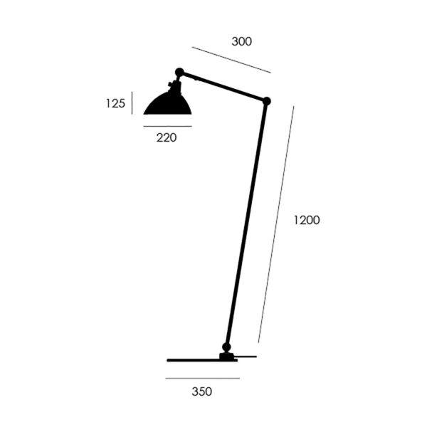 midgard modular TYP 556 lampadaire noir 140 cm midgard