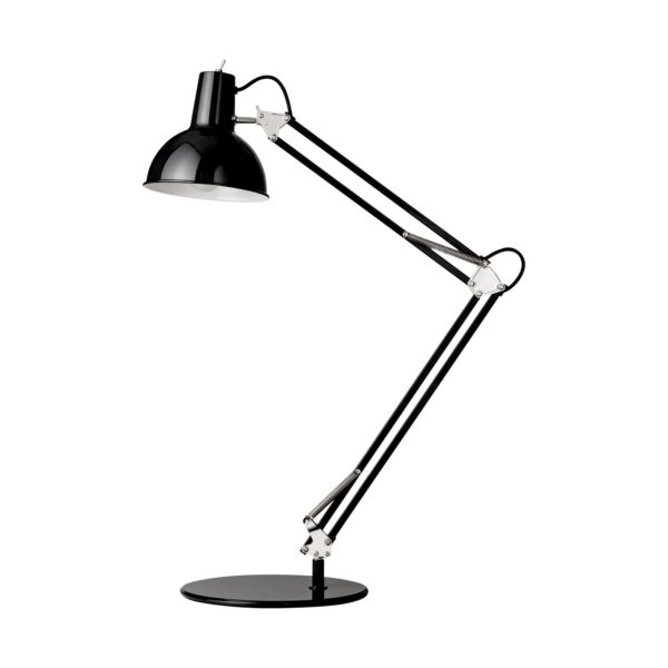midgard lampe à poser à ressort avec pied noir midgard