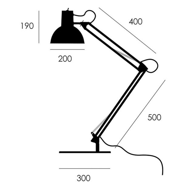 midgard lampe à poser à ressort avec pied blanc midgard