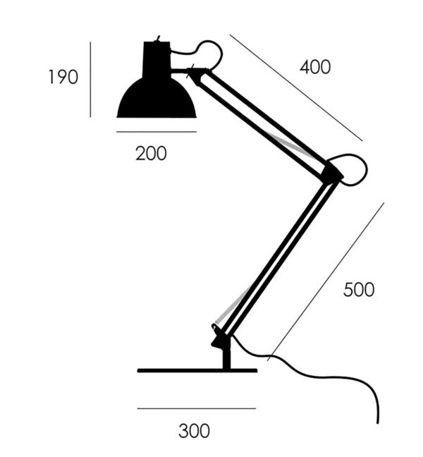 midgard lampe à poser à ressort avec pied blanc midgard
