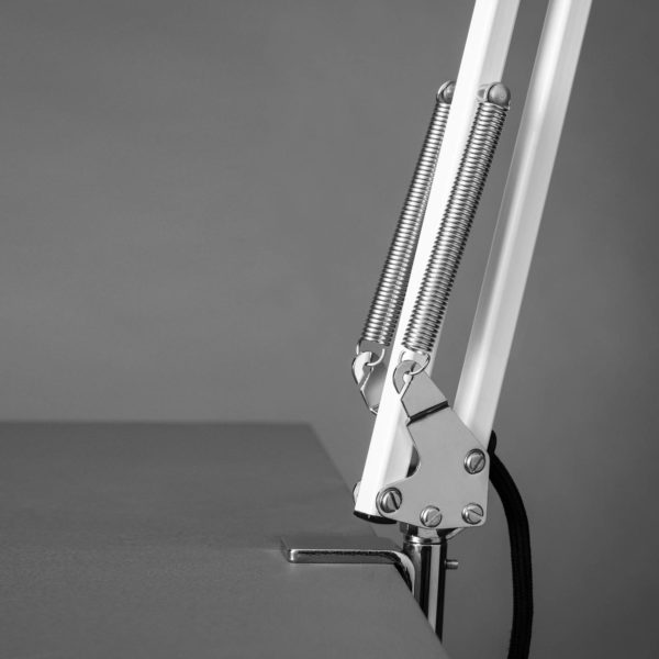 midgard lampe à poser à ressort et pince, blanche midgard