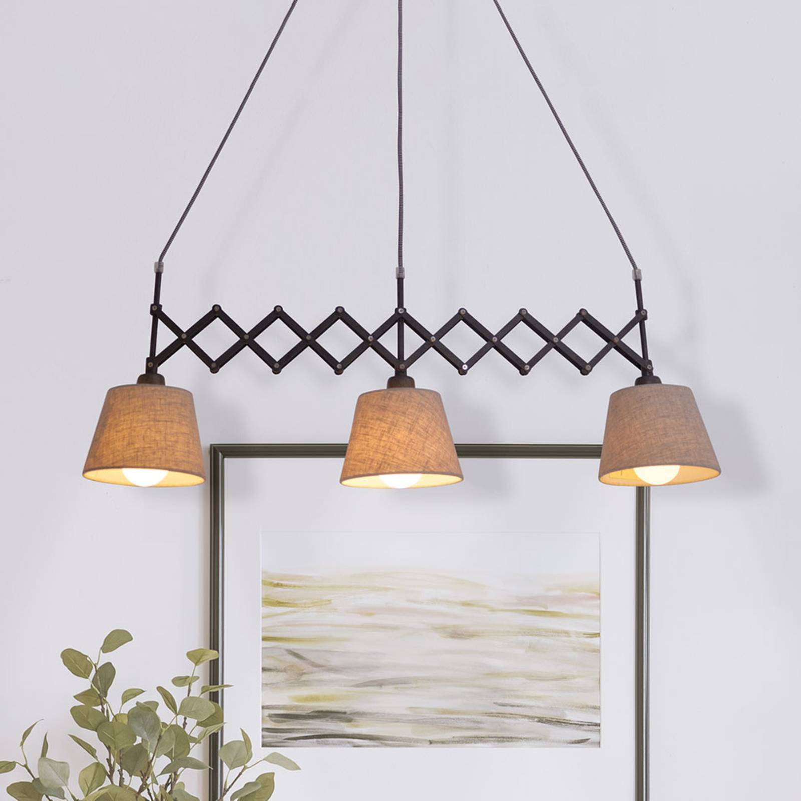 Näve Suspension en tissu Adrienne à 3 lampes Näve