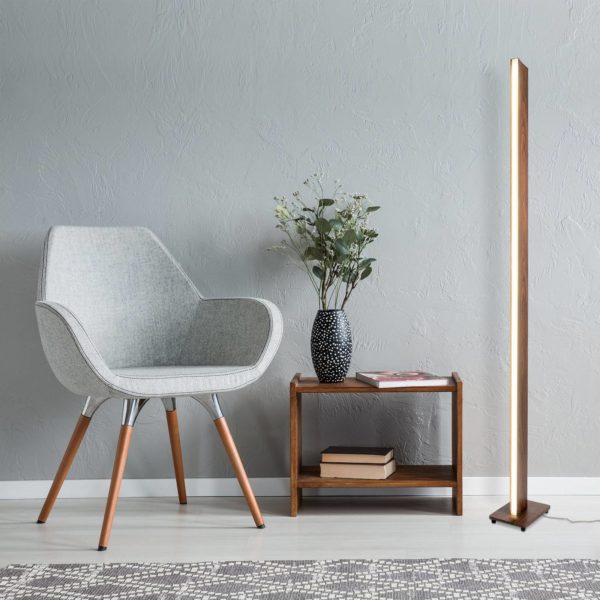 Näve Lampadaire LED Madera aspect bois