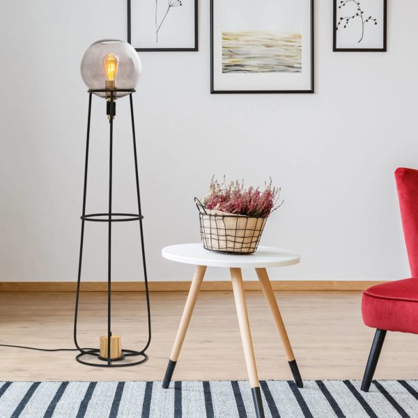 Näve Lampadaire Stelo avec abat-jour sphère de verre Näve