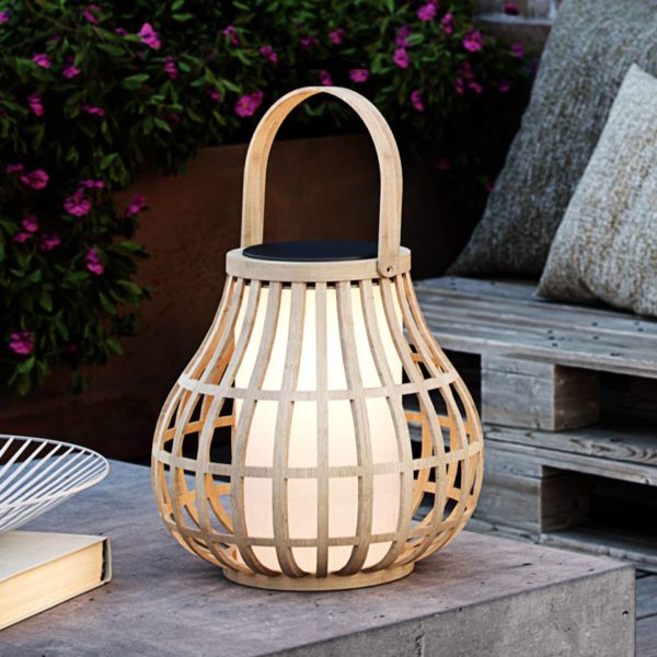 Nordlux Lampe décorative solaire LED Leo en bambou Nordlux