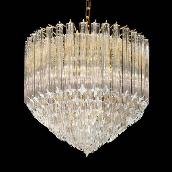 Novaresi Luminaire en cristal Pigna à 24 carats d'or Novaresi