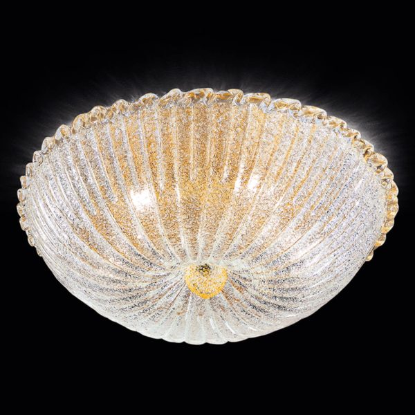 Novaresi Plafonnier Budino doré transparent 50 cm Novaresi