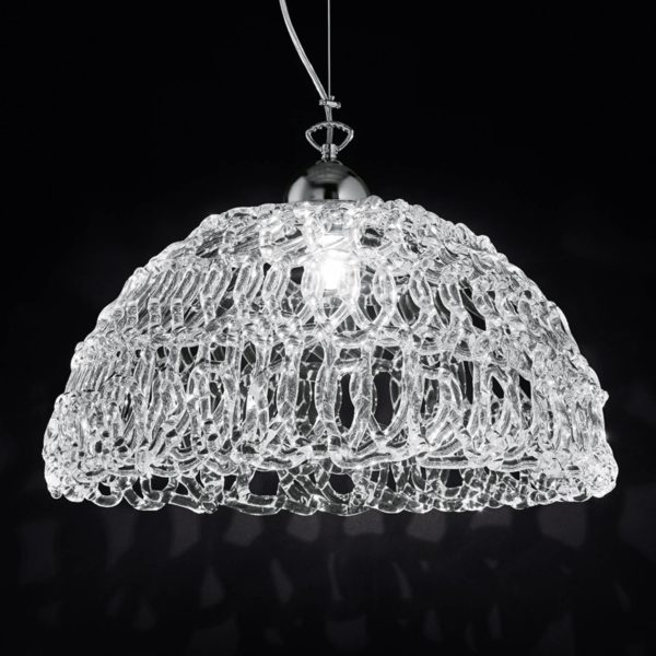 Novaresi Suspension en verre transparent Cobweb, 46 cm Novaresi