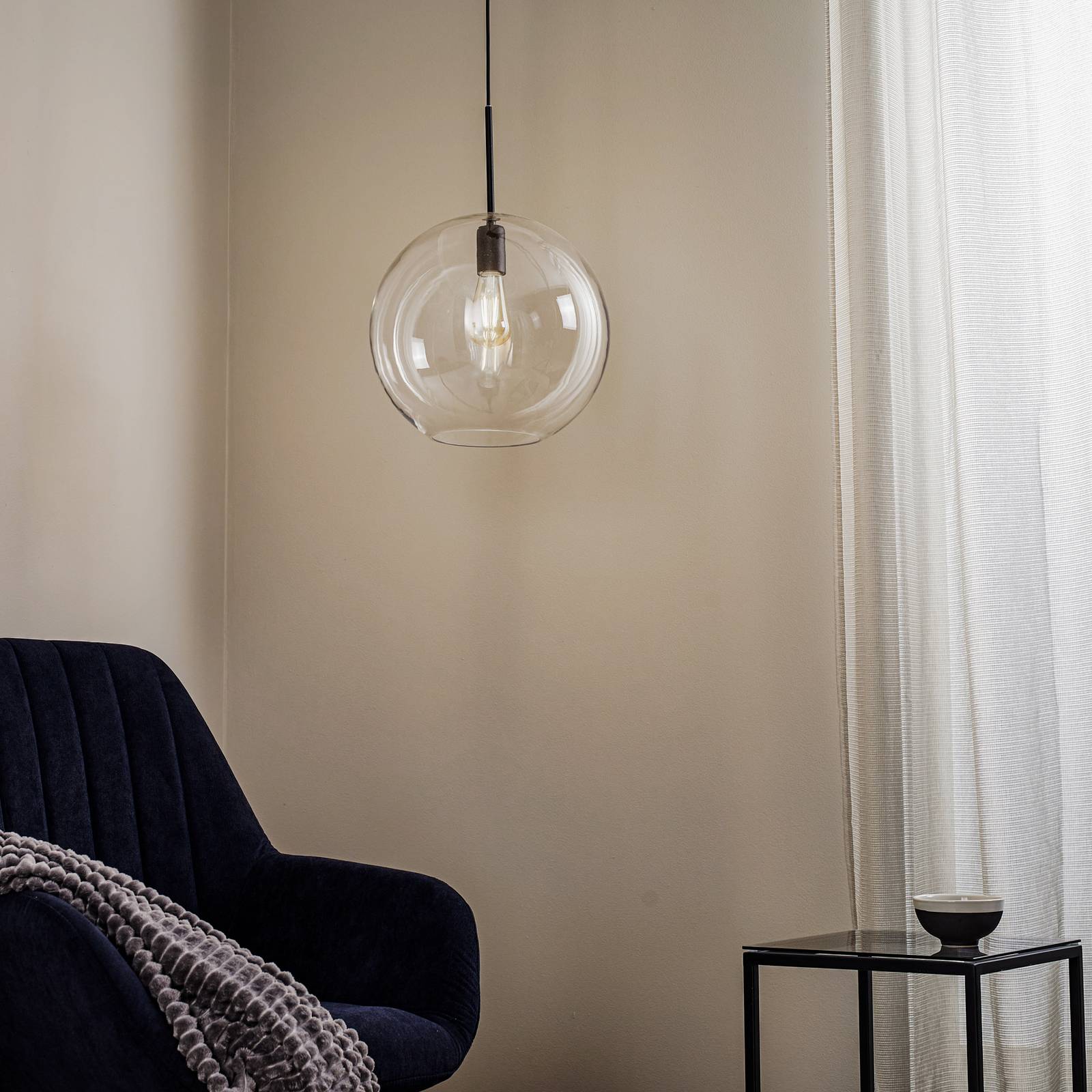 Euluna Suspension Sphere XL avec abat-jour en verre Euluna