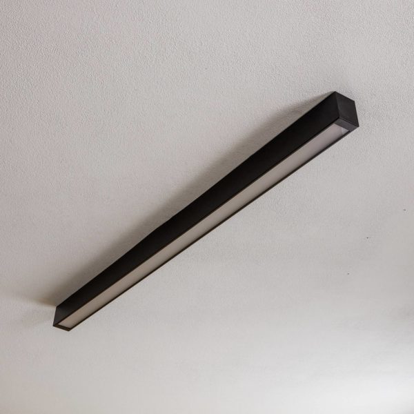 Euluna Plafonnier Straight noir 122 cm Euluna