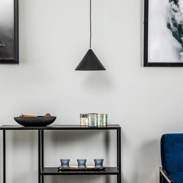 Euluna Suspension Zenith S avec abat-jour en métal noir Euluna