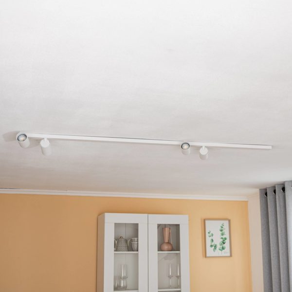 Euluna Spot plafond Mono VIII blanc 8 lampes, 2×150 cm Euluna