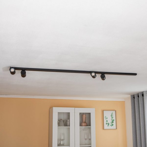 Euluna Spot plafond Mono VIII noir 8 lampes 2x150 cm Euluna