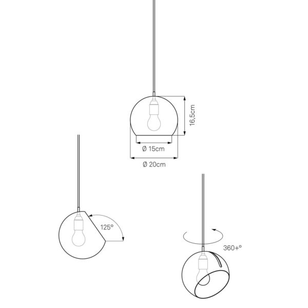 Nyta Tilt Globe suspension câble 3 m rouge blanche NYTA