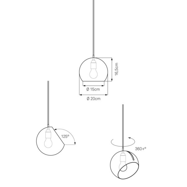 Nyta Tilt Globe suspension câble 3 m rouge grise NYTA