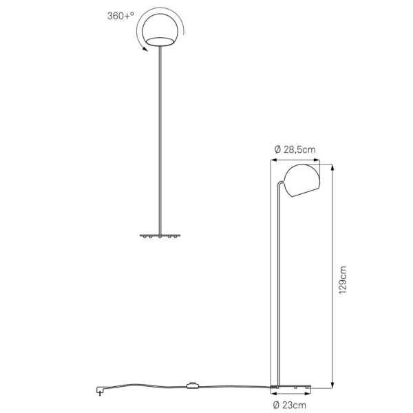 Nyta Tilt Globe Floor lampadaire acier inox blanc NYTA