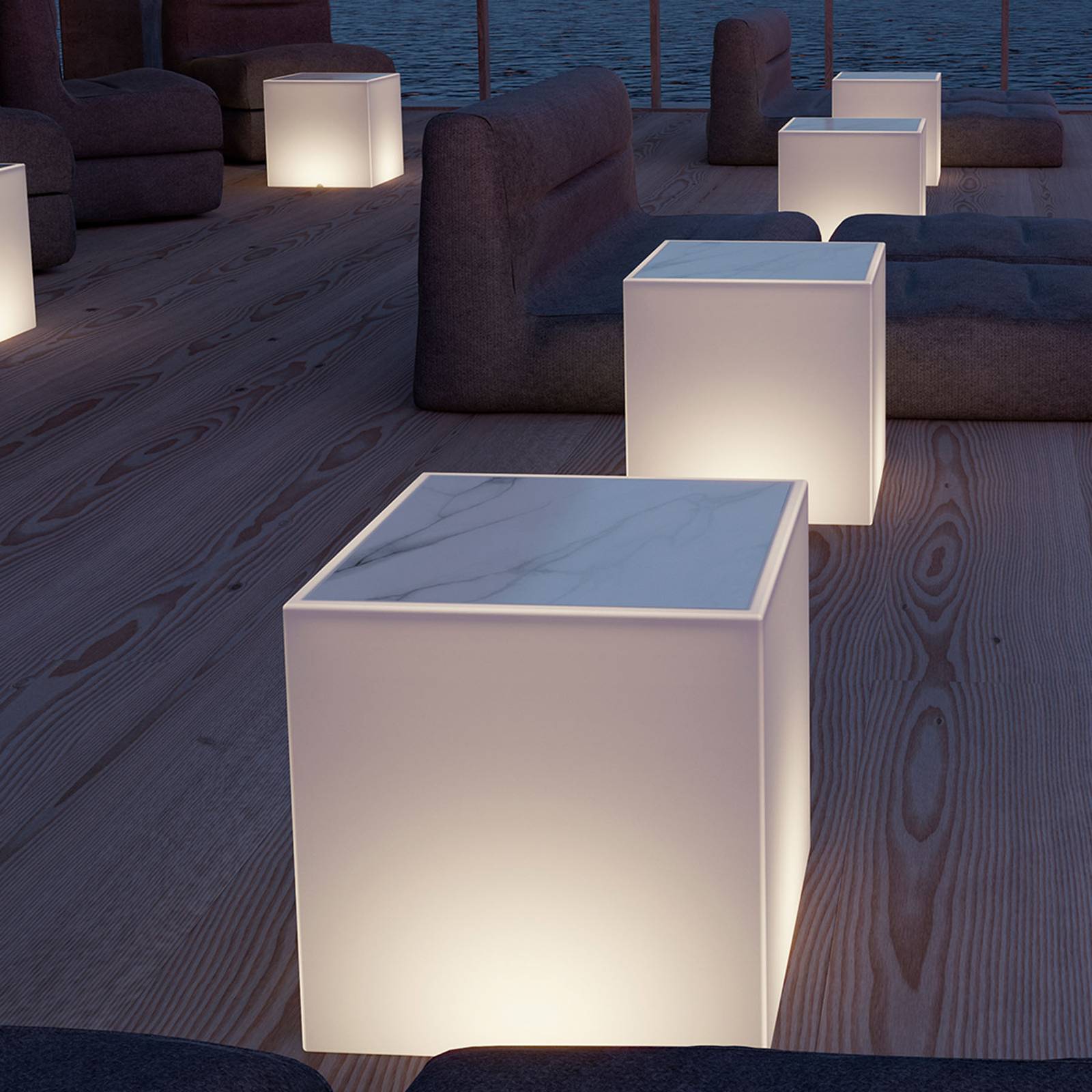 Newgarden Bora Table lumineuse avec plateau en marbre Newgarden