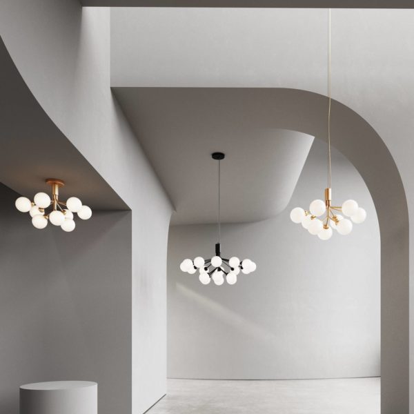 Nuura Aps Nuura Apiales 9 Ceiling plafonnier, laiton/opale Nuura Aps