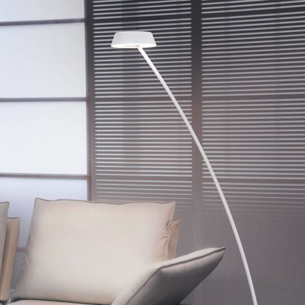 OLIGO Glance lampadaire LED arqué blanc mat Oligo