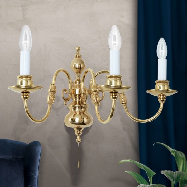 Orion Applique Imke à 3 lampes laiton poli Orion