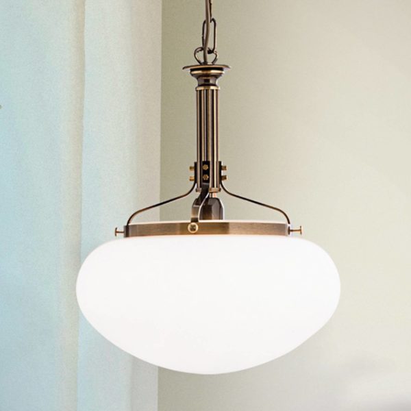 Orion Suspension Delia en laiton ancien à 1 lampe Orion