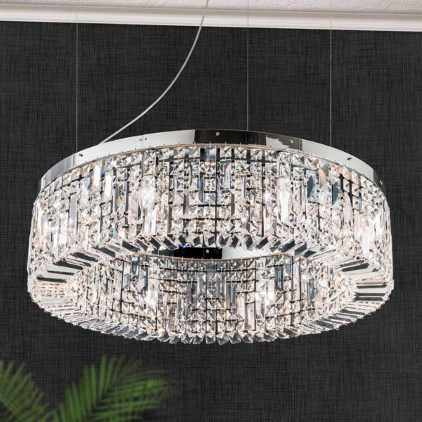 Orion Suspension cristal Ring 80 cm chromée Orion