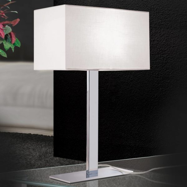 Orion Lampe à poser Grigor à abat-jour en lin blanc Orion