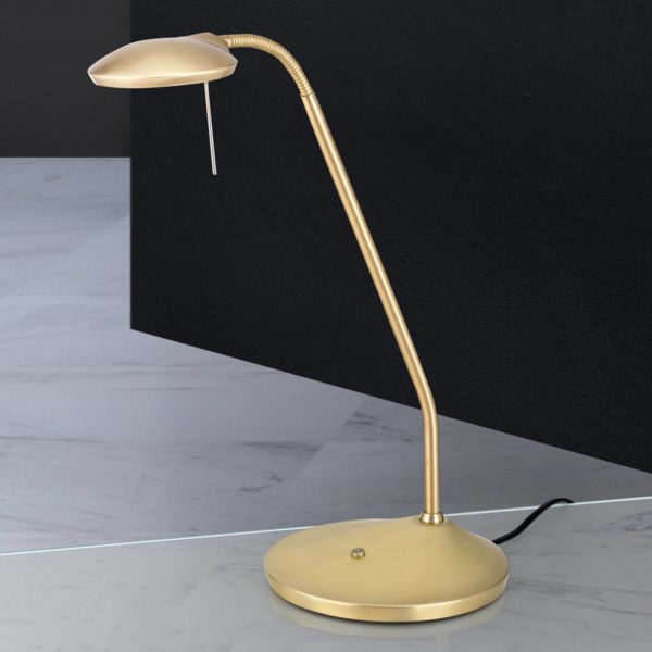 Orion Lampe à poser LED Cobra en laiton mat Orion