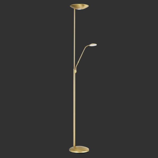 Orion Lampadaire indirect LED Cobra avec liseuse laiton Orion