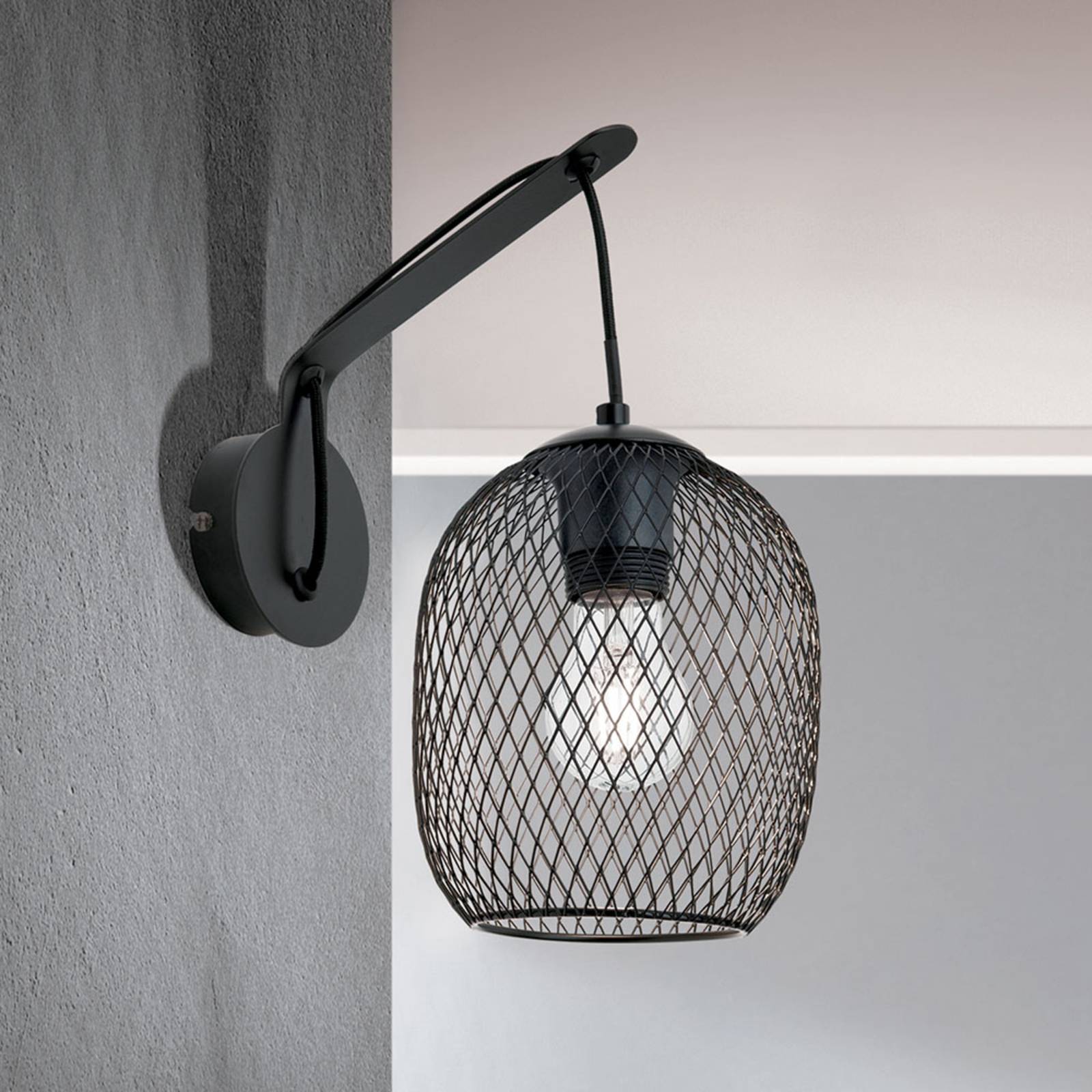 Orion Applique Georgina avec abat-jour cage Orion