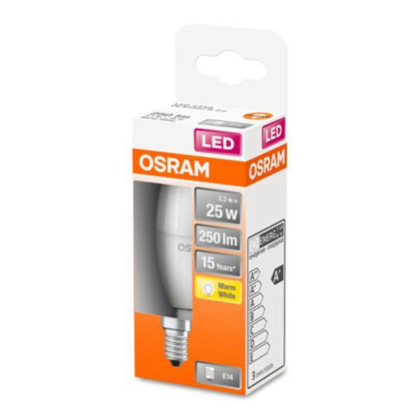 OSRAM Classic B ampoule LED E14 3,3 W 2 700 K mate Osram