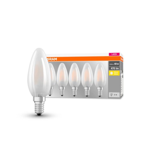 OSRAM ampoule bougie LED E14 4 W 2 700 K 470 lm x5 Osram