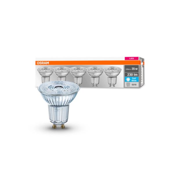 OSRAM 5 réflecteurs LED GU10 2,6W 4 000K 230lm 36° Osram