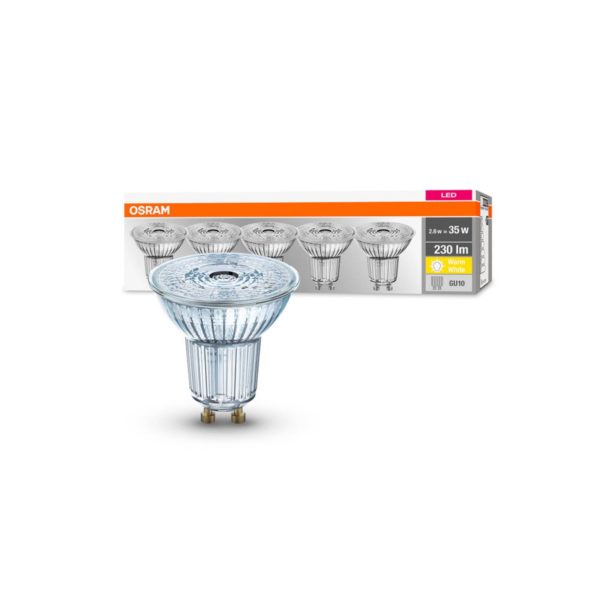 OSRAM 5 réflecteurs LED GU10 2,6W 2 700K 230lm 36° Osram