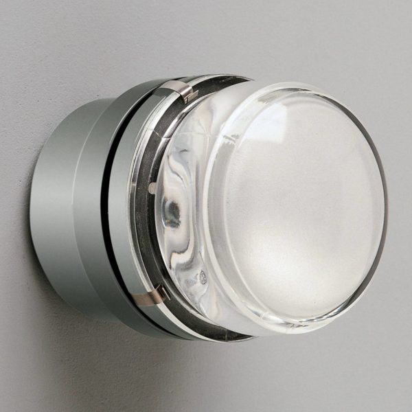 Oluce Fresnel - Applique murale avec lentille en verre IP44 chrome Oluce