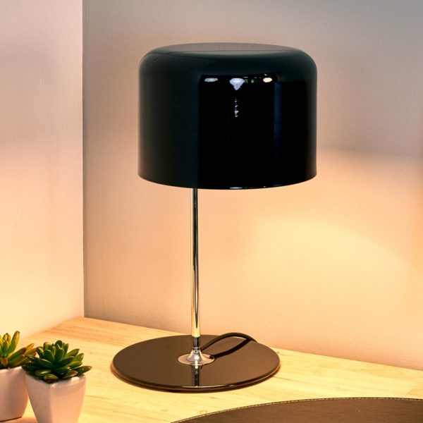 Oluce Coupé - lampe à poser design et intemporelle noire Oluce