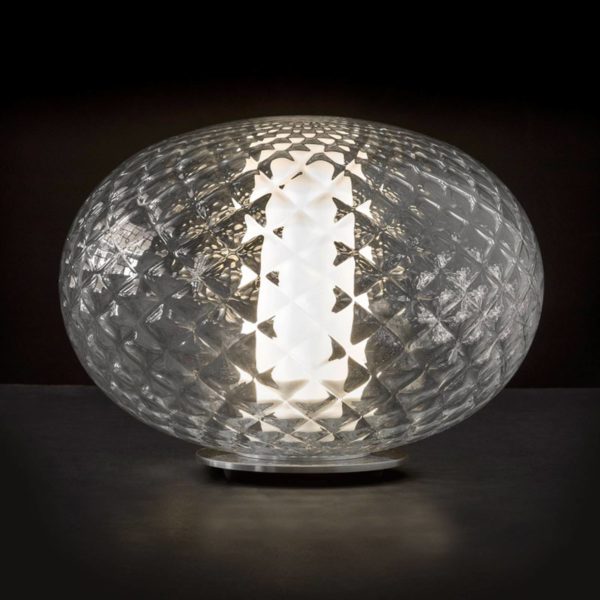 Oluce Recuerdo – Lampe de table LED en verre Oluce