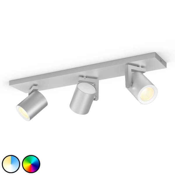 Philips Hue Argenta spot LED à 3 lampes aluminium Philips Hue