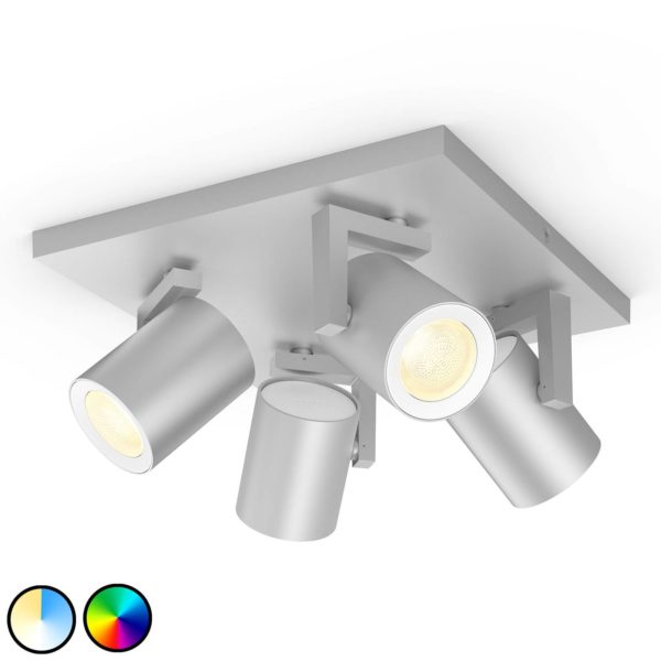Philips Hue Argenta spot LED à 4 lampes aluminium Philips Hue