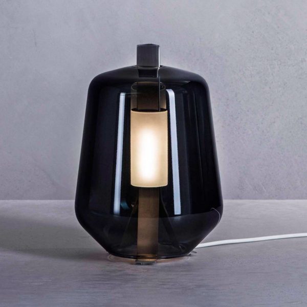 Prandina Luisa T1 lampe à poser chromée/fumée Prandina