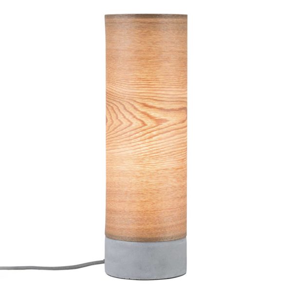 Paulmann Lampe à poser en bois Skadi avec pied en béton Paulmann