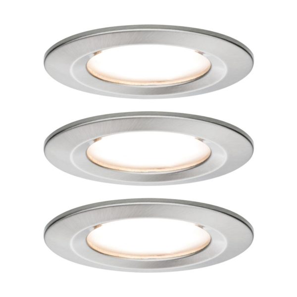 Paulmann 3 spots Nova Coin rond dimmable, fer Paulmann