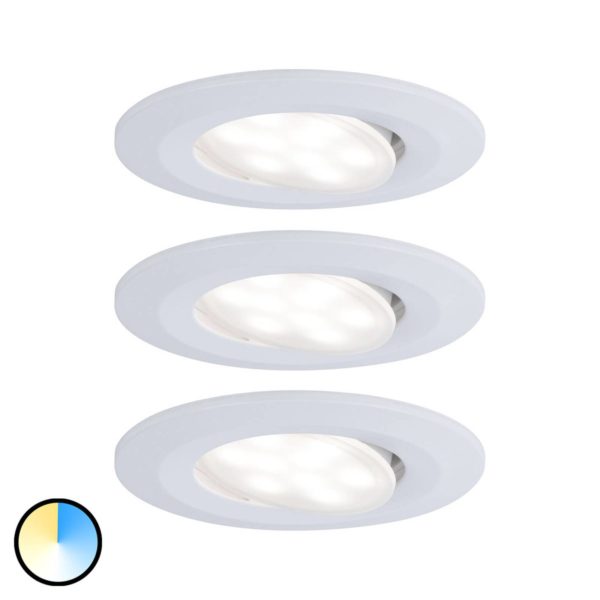 Paulmann Calla pivotant on/off Ø9cm CCT blanc x3 Paulmann