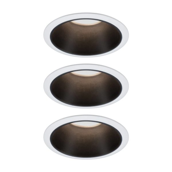 Paulmann Cole spot LED, noir-blanc, lot de 3 Paulmann