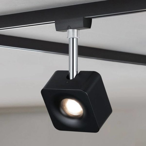 Paulmann URail spot Cube noir dimmable 2 700 K Paulmann