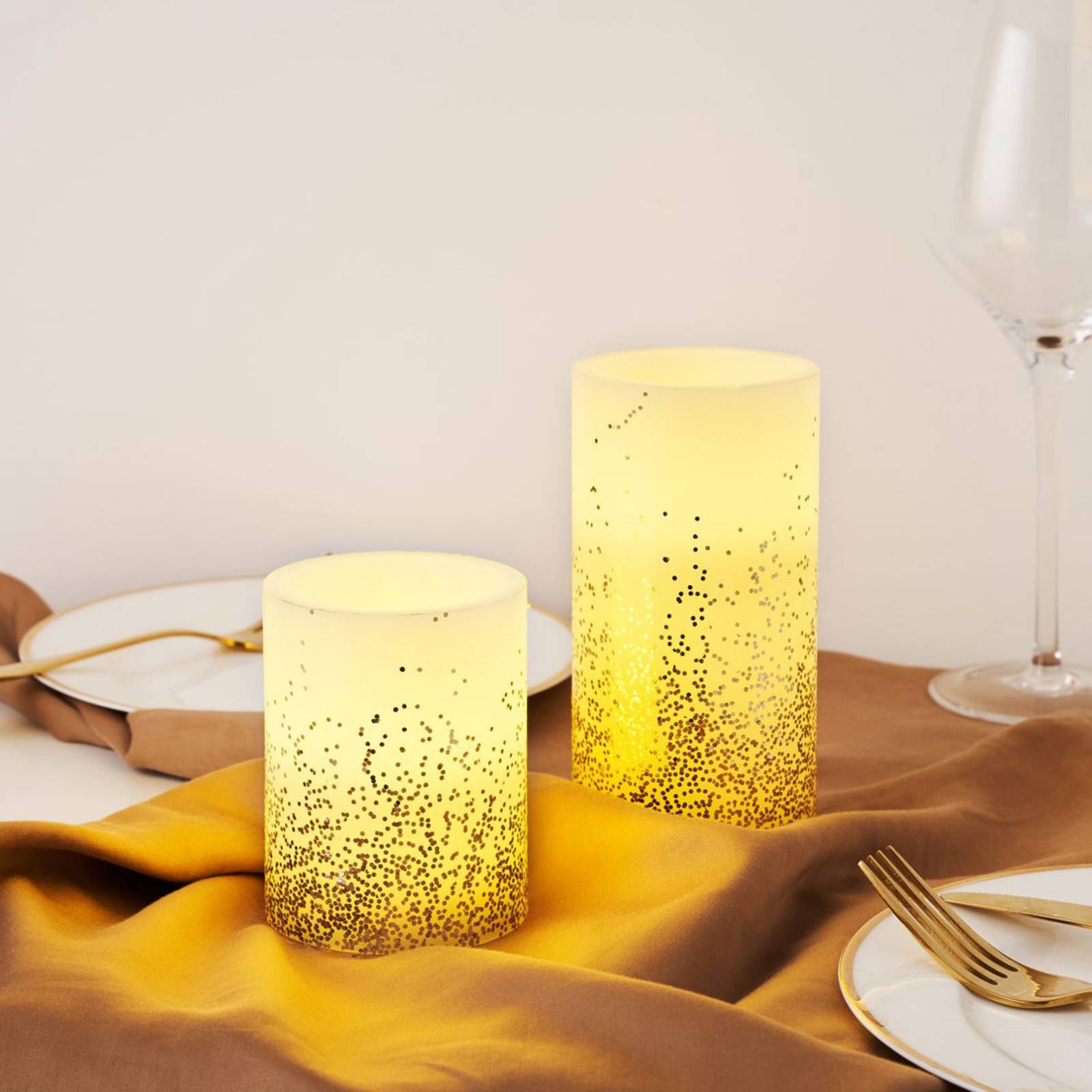 Pauleen Golden Glitter Candle 2 bougies LED Pauleen