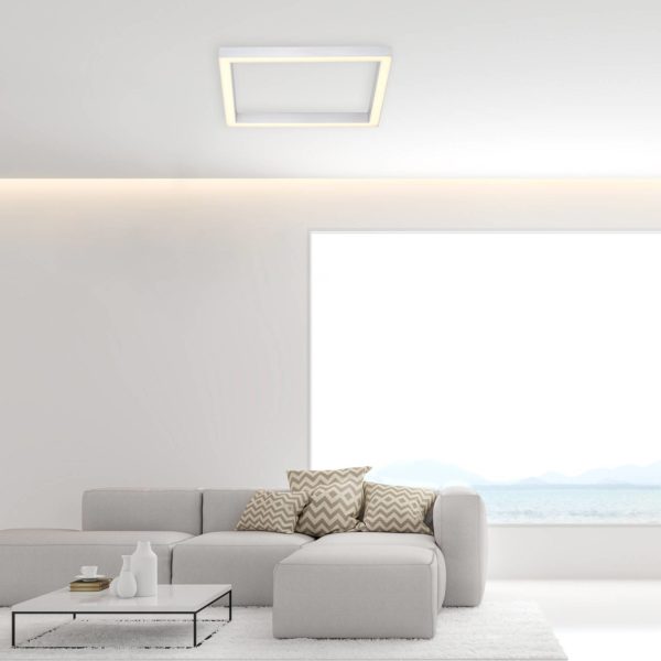 PURE Lines plafonnier LED carré aluminium Pure