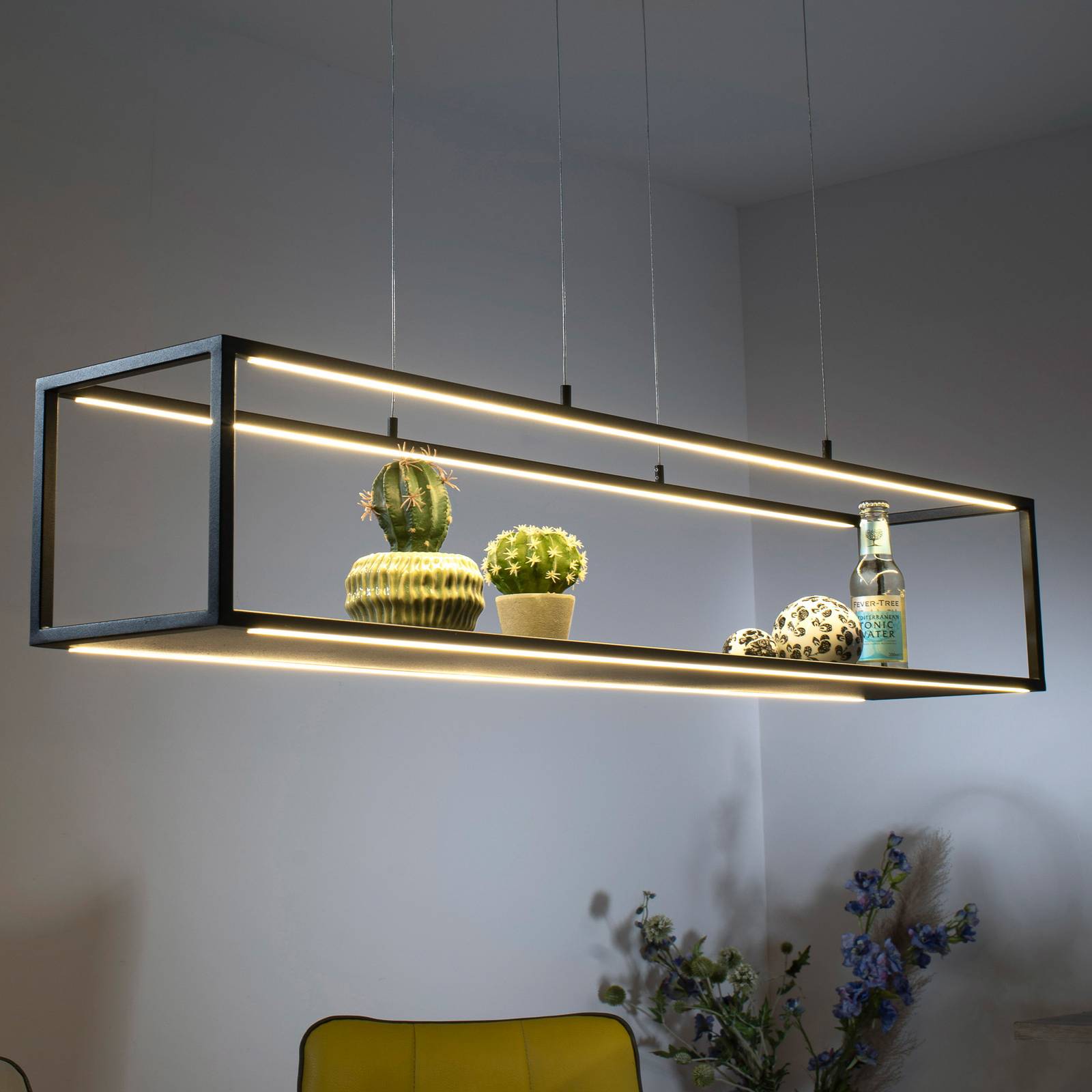 Paul Neuhaus Contura suspension LED en noir PAUL NEUHAUS